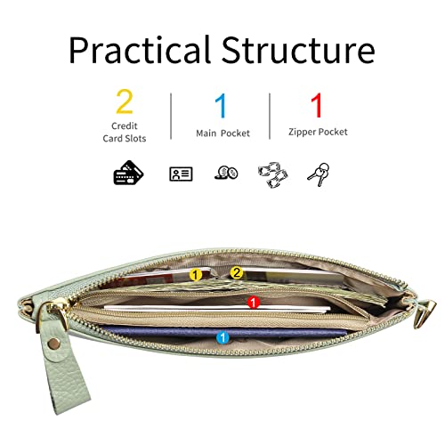 RFID Blocking Leather Wristlet Bag