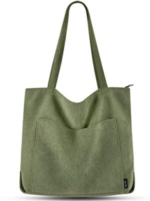 Corduroy Tote Bag - Green