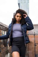 Quilted Winter Puffer Coat with Faux Fur Hood
