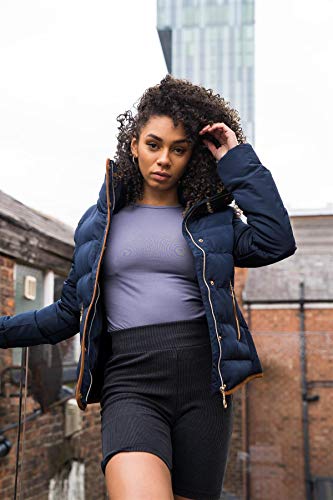Quilted Winter Puffer Coat with Faux Fur Hood