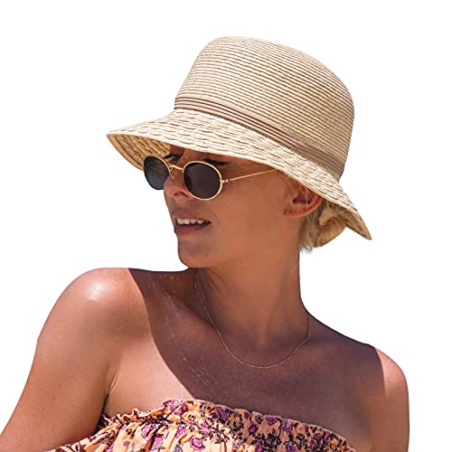 Beach Straw Sun Hat UPF 50 Packable