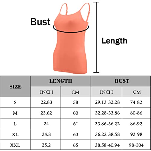 6 Pcs Basic Camisole Adjustable Strap Vest Top