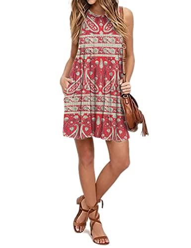 Summer Sleeveless Pleated Dress with Pocket