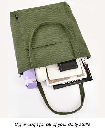 Corduroy Tote Bag - Green