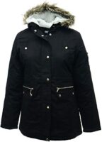 Plus Size Black Parka Coat