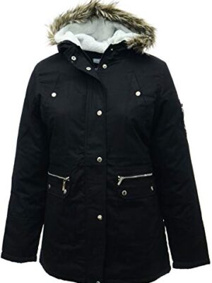 Plus Size Black Parka Coat