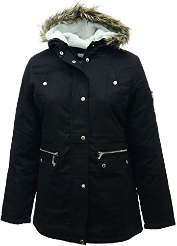 Plus Size Black Parka Coat