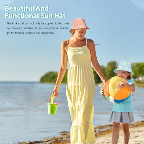 2Pack Reversible Cotton Bucket Hat, Daisies Print