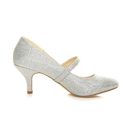 Low Heel Mary Jane Court Shoes