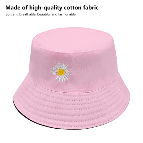 Daisy Embroidery Double-Side Bucket Hat