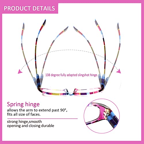 Reading Glasses 4 Pairs Spring Hinge