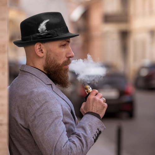 Classic Fedora Hat with Feathers
