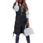 Long Hooded Quilted Winter Vest Coat