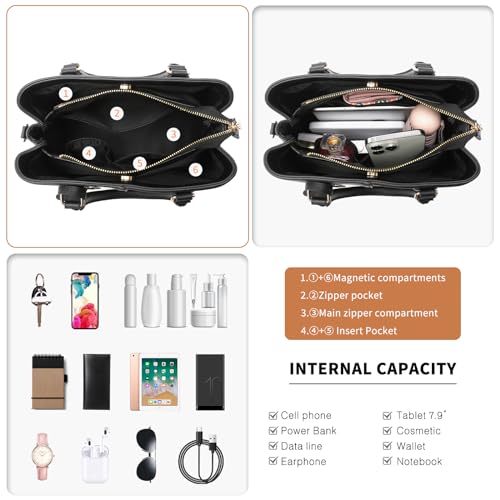 PU Leather Top Handle Handbag, 25 cm