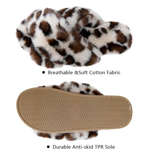 Fluffy Cross Band House Slippers
