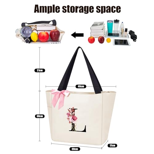 Vavabox Personalized Bridesmaid Tote Bag, Waterproof, Beige, L