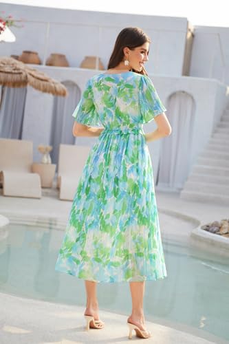 Floral V-Neck Short Sleeve Dress