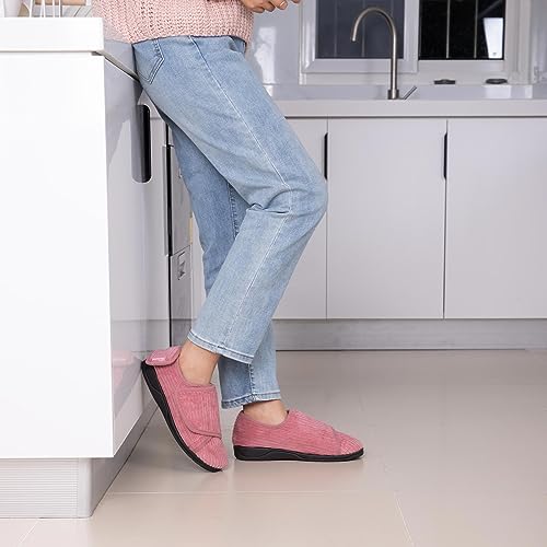 Comfy Velveteen Adjustable Diabetic Slippers