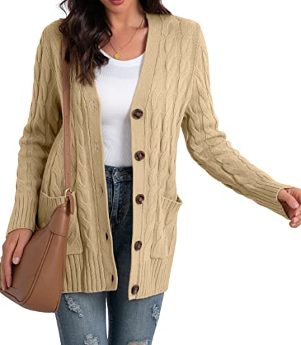 Long Chunky Knit Cardigan with Pockets