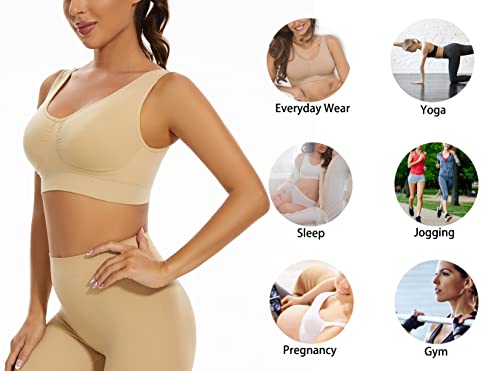 3-Pack Seamless Sports Bra with Removable Pads