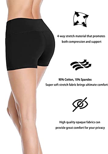 High Waisted Yoga Gym Shorts Black