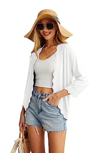 3/4 sleeve ruffle cardigan