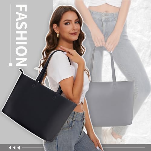 Waterproof PU Tote Bag, Large, Zipper