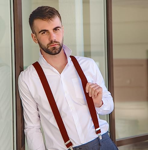 5cm Wide X-Shaped Heavy Duty Suspenders with Clips