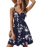 V Neck Floral Midi Sundress with Pockets