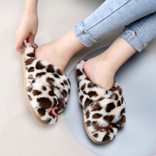 Fluffy Cross Band House Slippers
