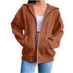 Lightweight Zip-Up Hoodie with Pockets, Long Sleeve