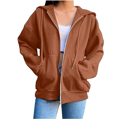Lightweight Zip-Up Hoodie with Pockets, Long Sleeve
