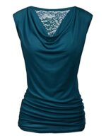 Cowl Neck Sleeveless V-Neck Blouse