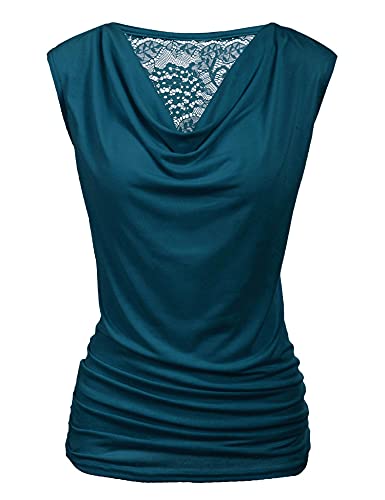 Cowl Neck Sleeveless V-Neck Blouse