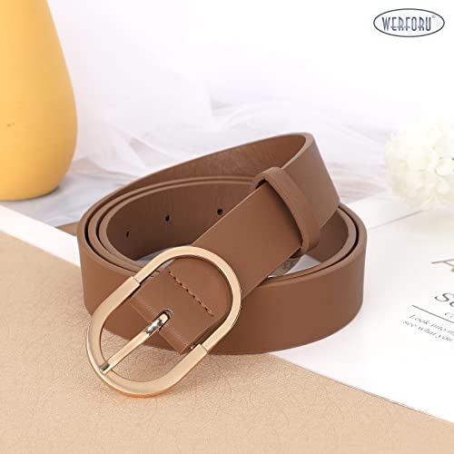 Leather Belt with Gold Buckle