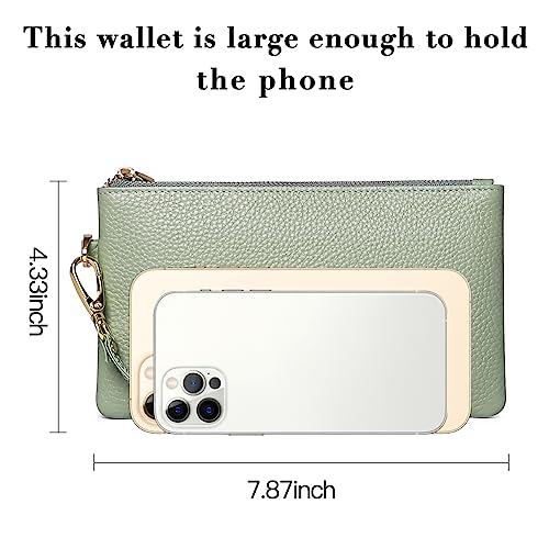 RFID Blocking Leather Wristlet Bag