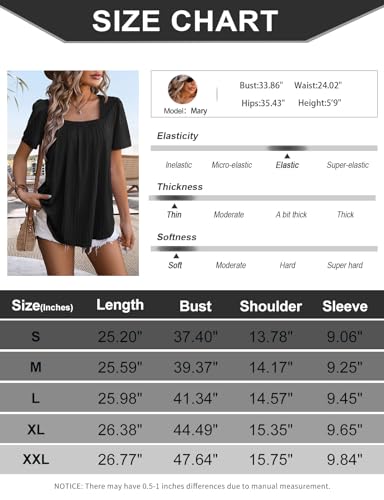 Square Neck Puff Sleeve Blouse