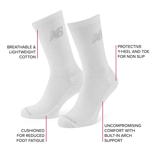 3 Pack Crew Socks, White