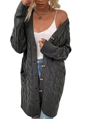 Long Sleeve Open Front Cardigan with Pockets