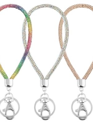 3 PCS Rhinestone Wristlet Keychain