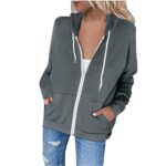 Zip Up Hoodie Casual Jacket with Pockets