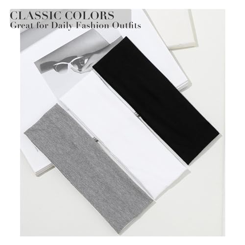 7cm Wide Black Headbands, 2-Pack