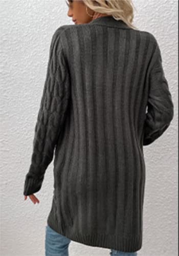 Long Sleeve Open Front Cardigan with Pockets