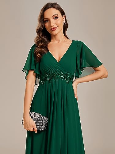 Chiffon V Neck Formal Dress 01960