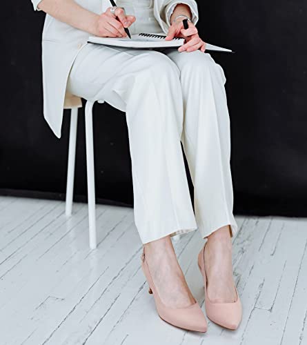Pointed Toe Slingback Kitten Heel Sandals