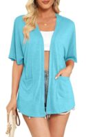 Lake Blue Short Sleeve Kimono Cardigan
