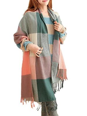 Winter Soft Tartan Check Wool Scarf