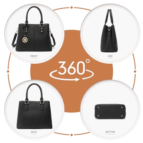 PU Leather Top Handle Handbag, 25 cm