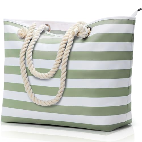 Extra Large Waterproof Beach Tote with Pockets