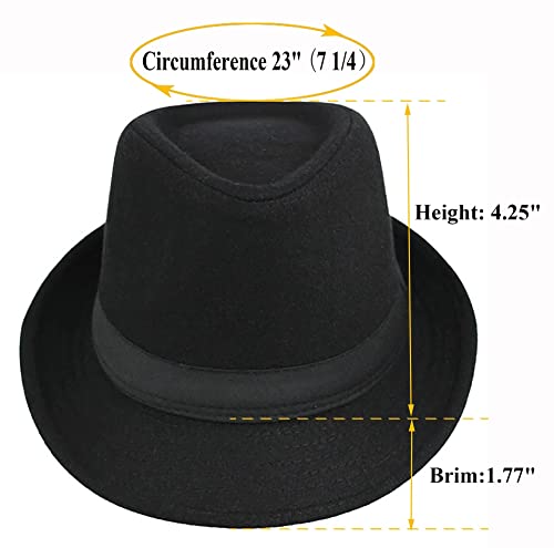 Classic Felt Trilby Hat - Black